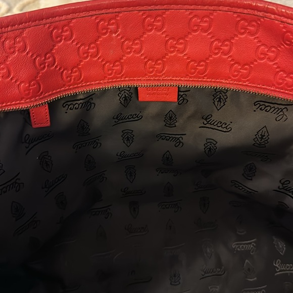 Red Gucci leather large tote bag 20 cm - Picture 3 of 4